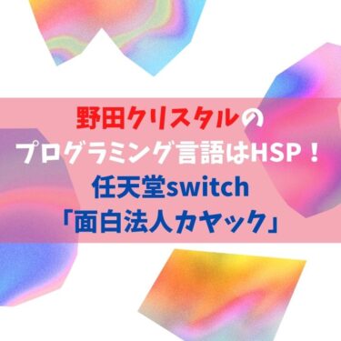 野田クリスタルが独学したプログラミング言語はHSP！任天堂switchやゲーム会社「面白法人カヤック」でも発売していた